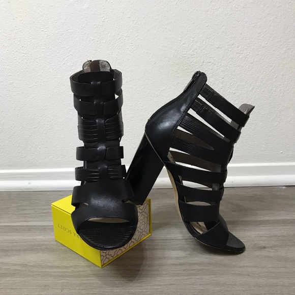 Sam Edelman size 7 1/2 M black heel sandals - Picture 4 of 5